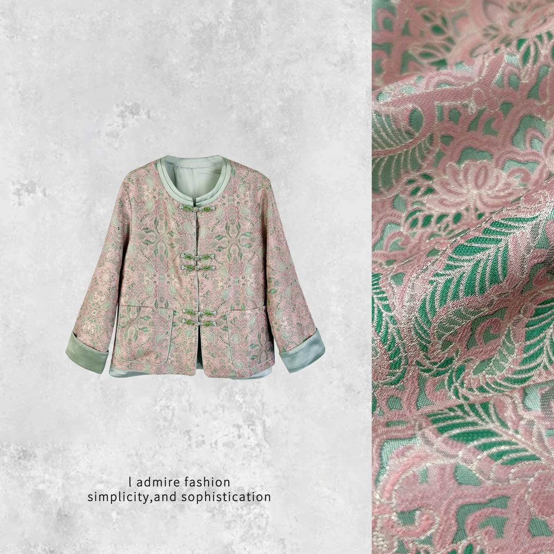 温温【花不语】提花外套女秋季新中绣复古圆领女士气质上衣41294