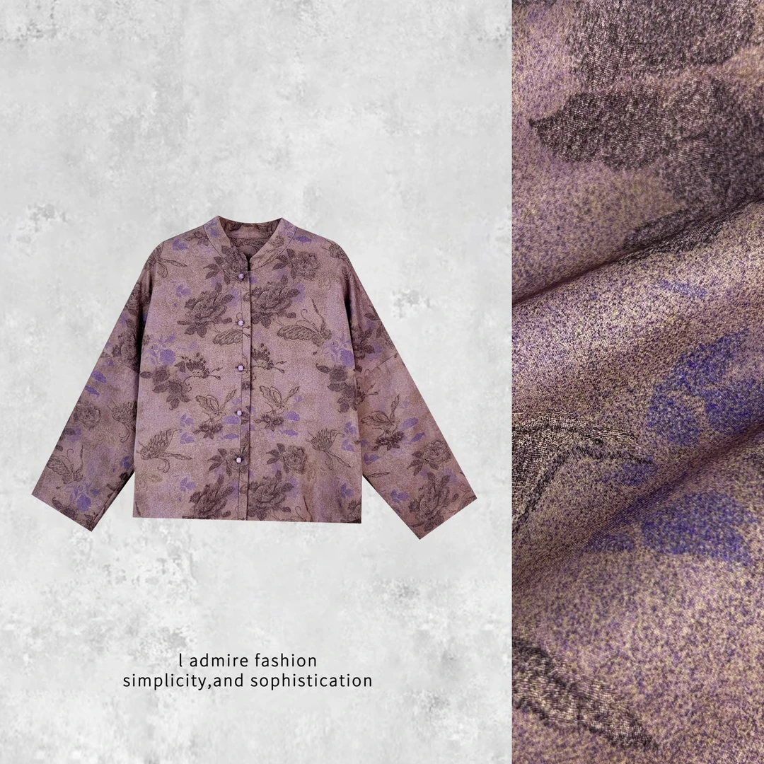 温温【梦蝶】人丝醋酸提花国风外套女秋季新中式外套气质399174