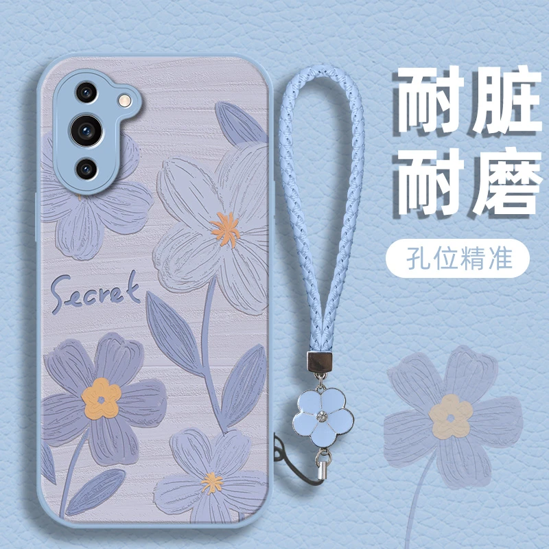 防摔适用于华为nova10油画花小羊皮手机壳耐脏女款创意网红小清新
