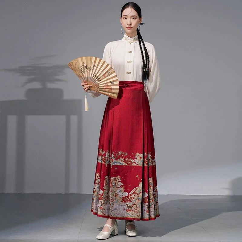 洛如嫣【意述金秋】马面裙原创明制汉服重工织金日常汉元素