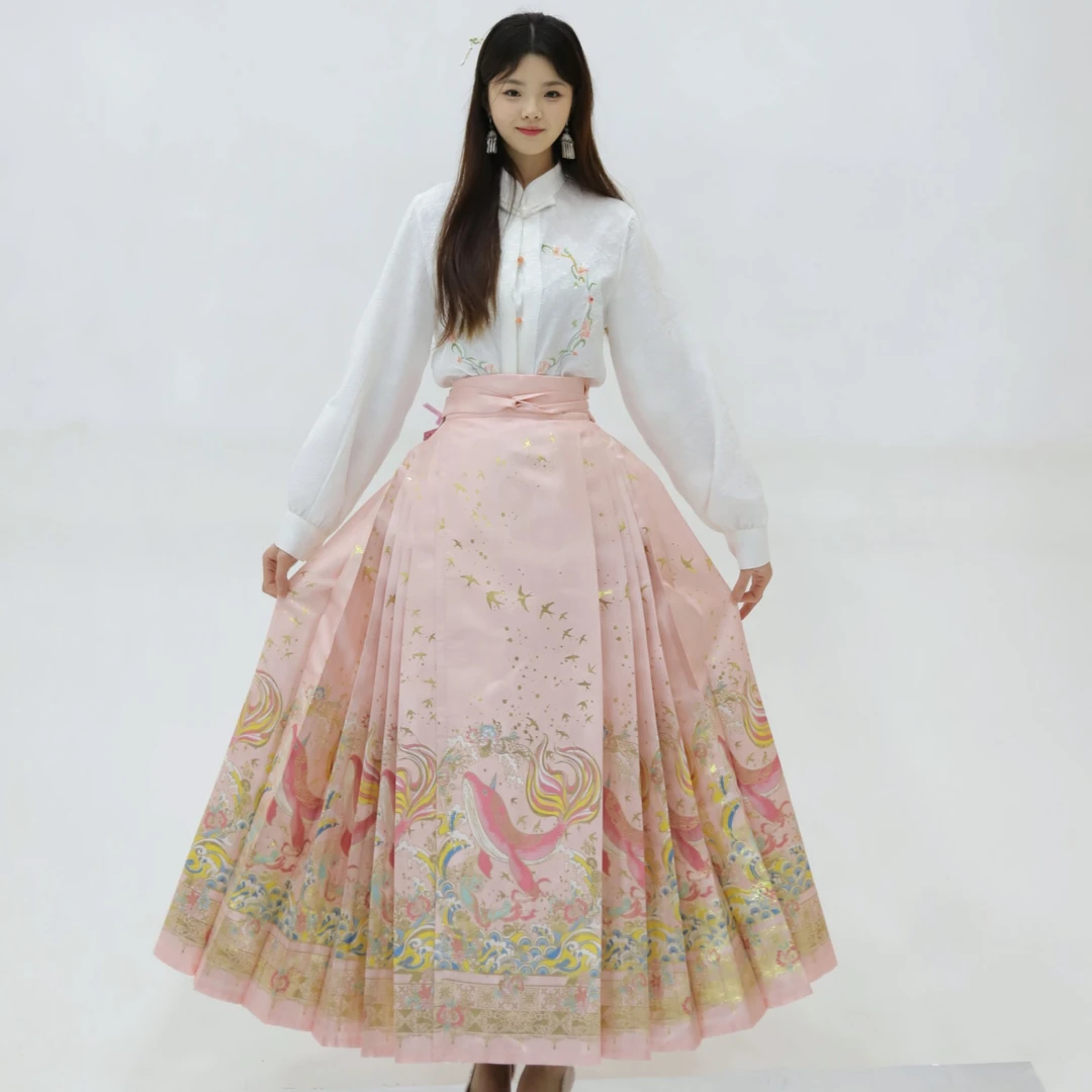 洛如嫣【鲲鹏】亲子款马面裙女生小个子日常通勤古风汉服百搭重工