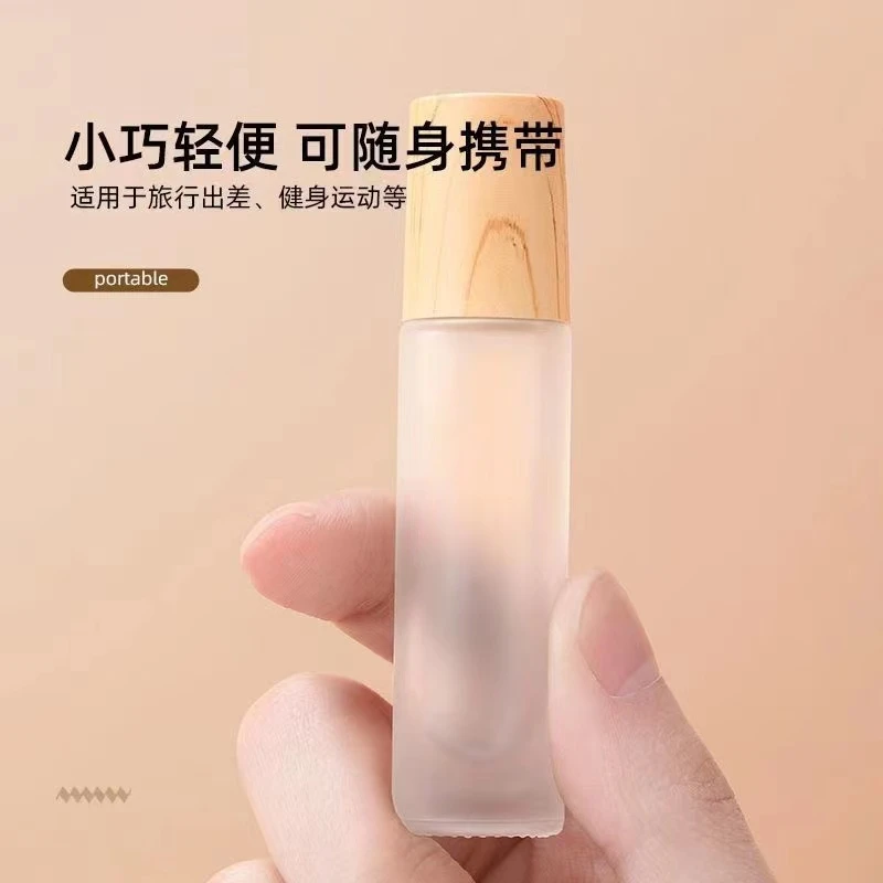 【2只装】送漏斗 木制磨砂滚珠分装瓶