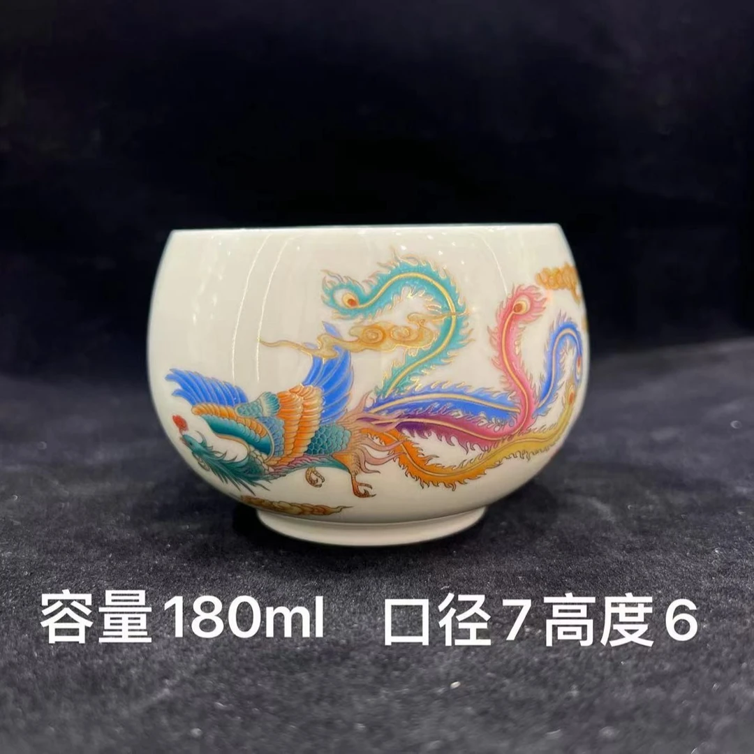 卓福凤求凰大罗汉鎏银180大容量茶杯