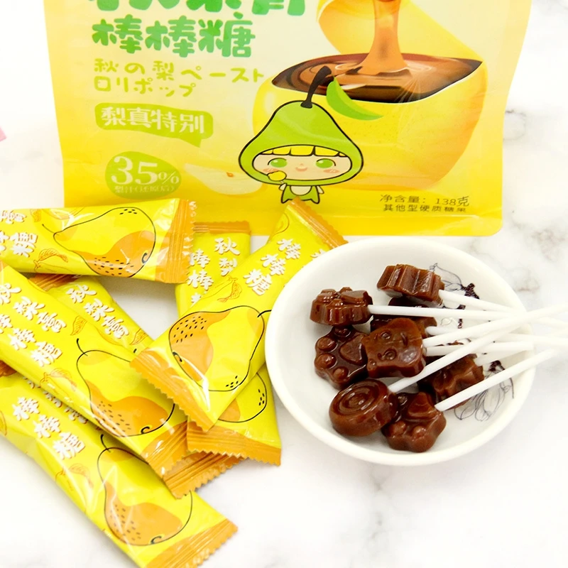 【35%梨汁添加】糖代佳味秋梨膏棒棒糖20支独立包装儿童零食138g