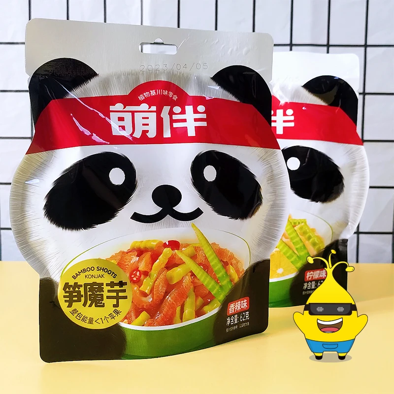 萌伴笋魔芋休闲零食62g 鲜笋魔芋爽素毛肚柠檬味香辣味开胃小吃