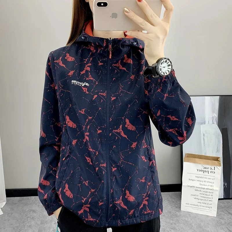 春秋冲锋风衣女新款双面穿防风防水长袖外套户外运动透气登山服