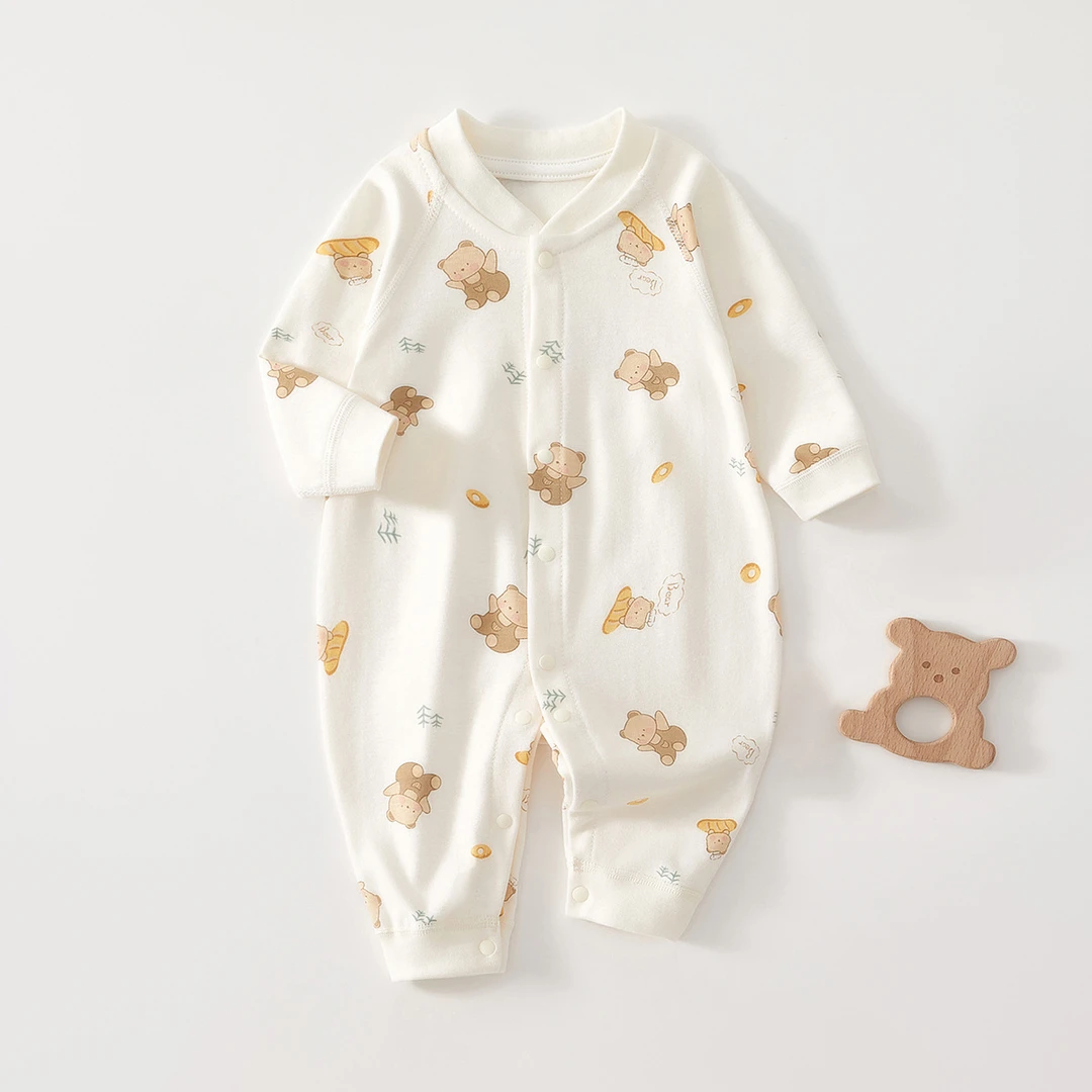 新生婴儿儿连体衣服纯棉春秋款打底男女宝宝秋季无骨哈衣爬服外出