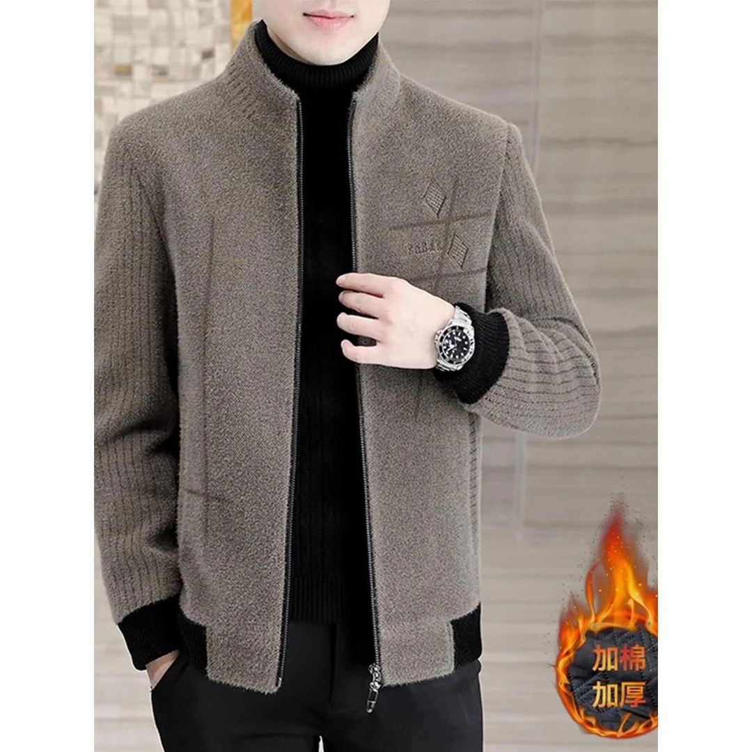 培蒙呢子夹克男土秋冬季2023新款立领风衣加厚成熟稳重毛呢外套