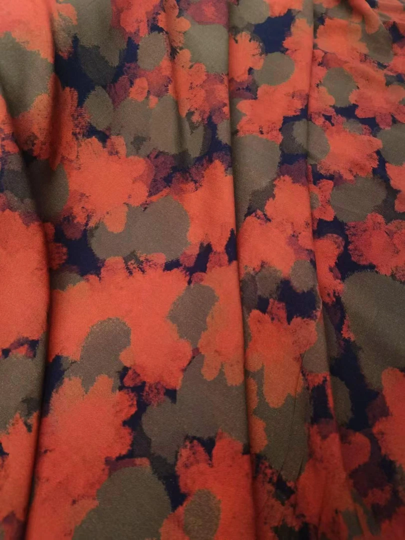 【遇锦】天丝木棉面料红花意韵.NO:36,不支持七天无理由