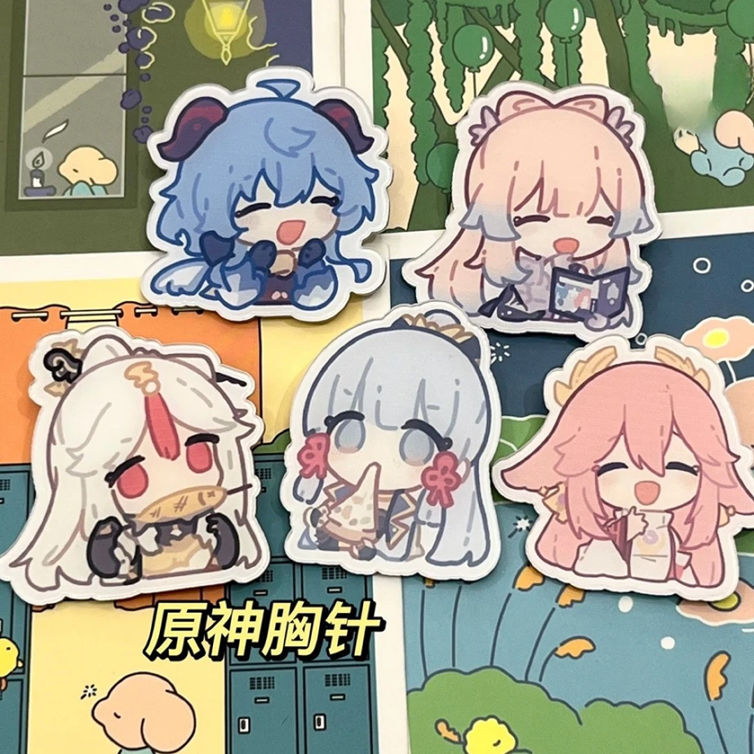 原神胸针搞怪可爱卡通透明送闺蜜朋友书包挂饰洋气ins胸针