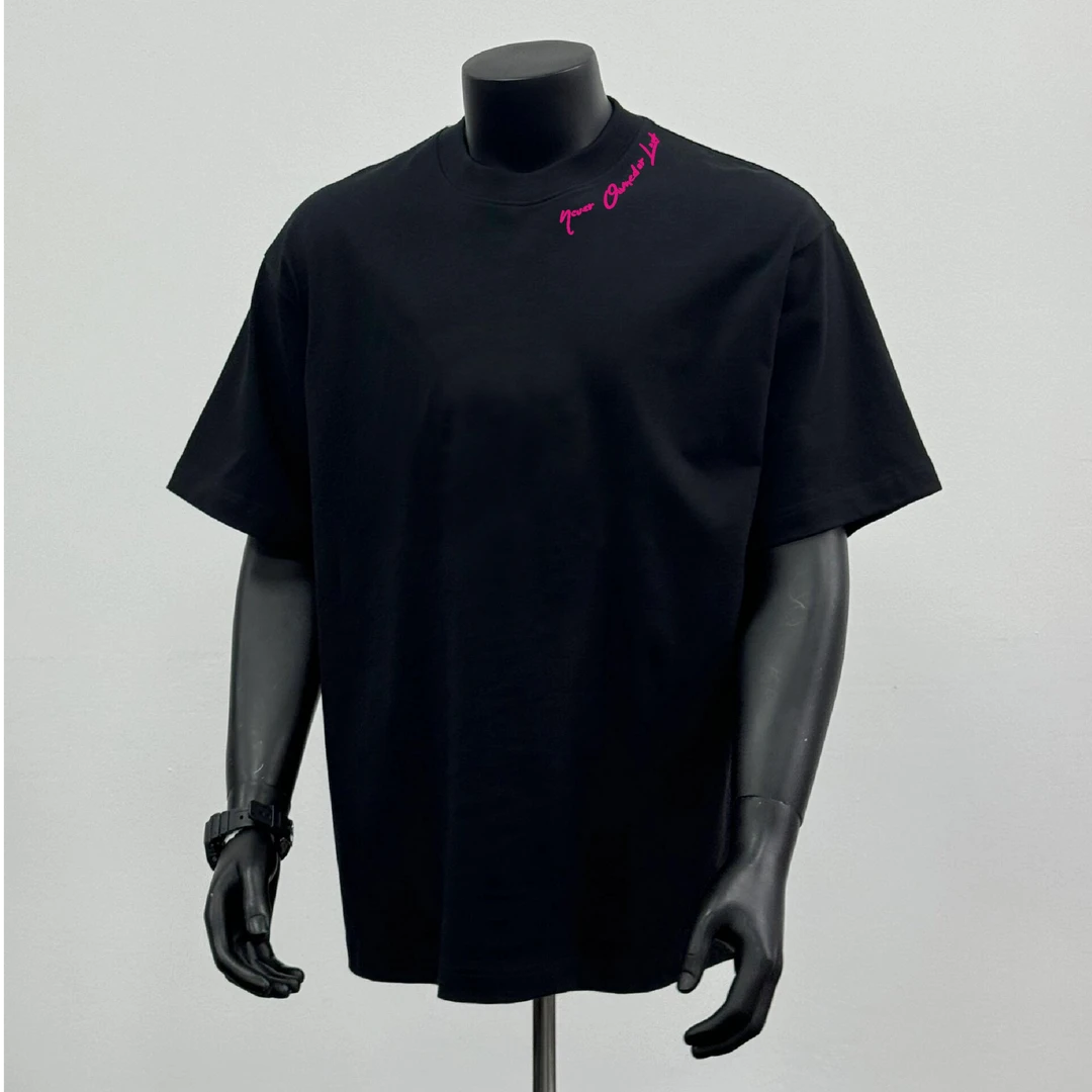 YEAR 300克重磅纯棉复古短袖T恤男夏季简约圆领厚板印花宽松半袖