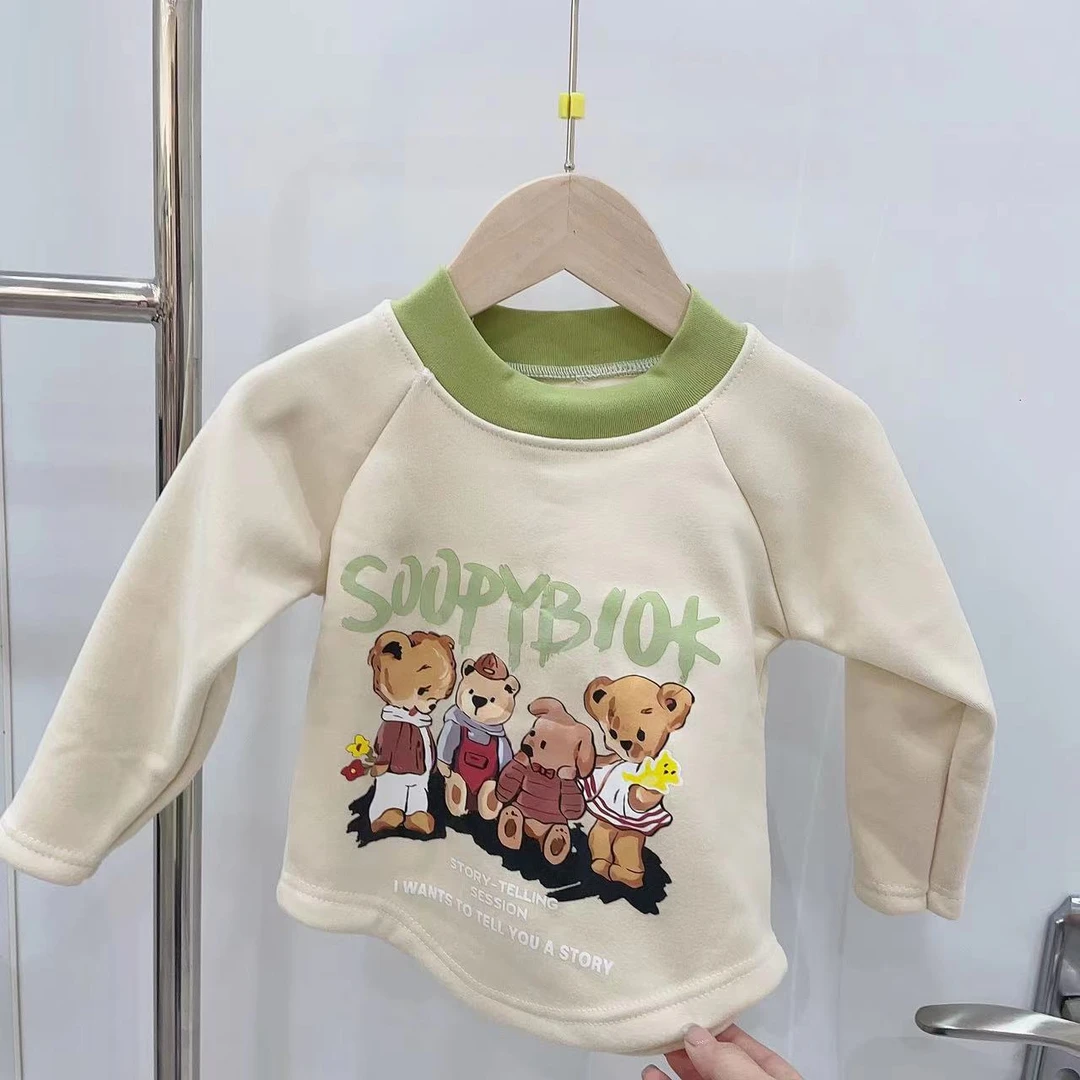 B-121443【单】-女童上衣长袖可爱时尚圆领套头打底衫插肩T恤