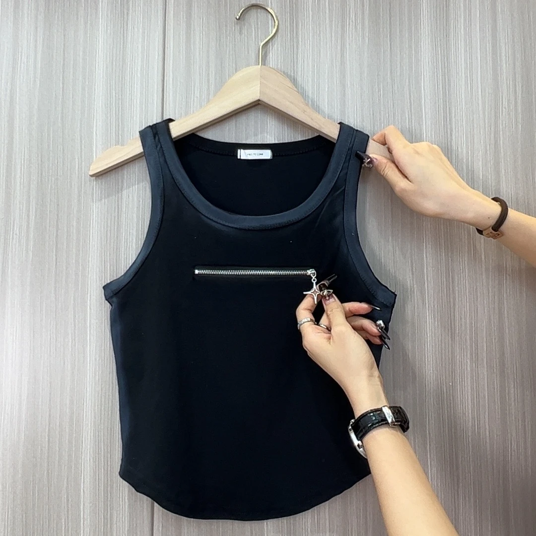 背心运动瑜伽百搭夏季宽松无袖显瘦时尚休闲打底外穿修身上衣0910