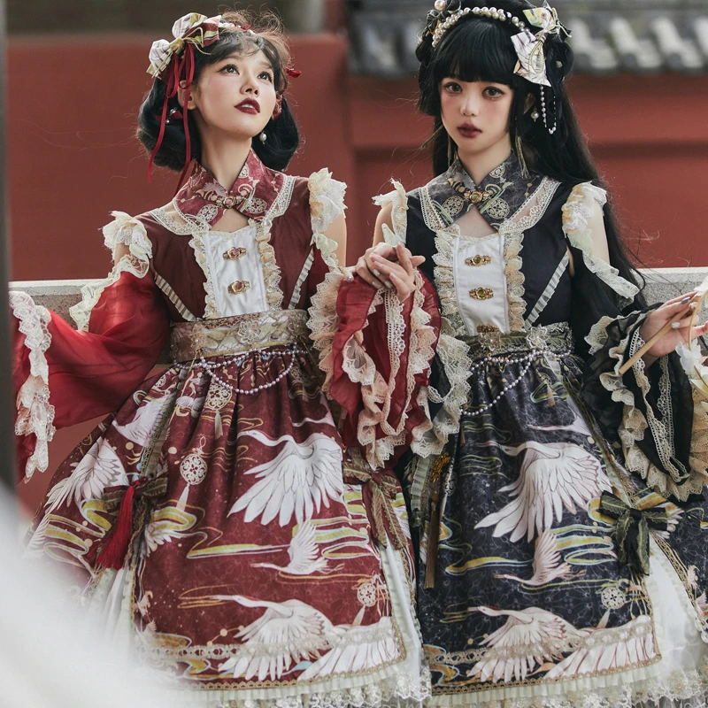 豹了个猫【啵啵】鹤卿遥遥2.0中华风OP洛丽塔连衣裙华丽优雅lolita