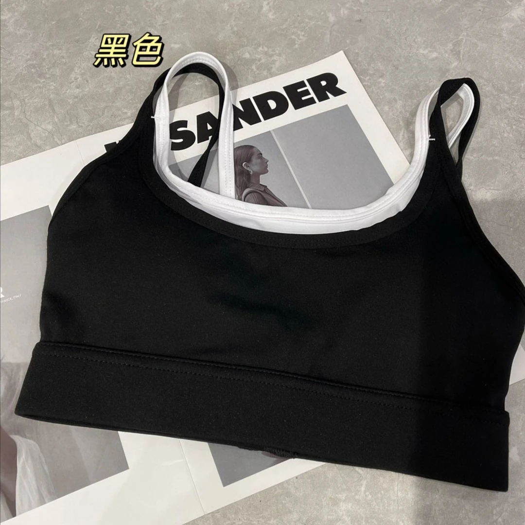 运动健身美背吊带跑步健身瑜伽舞蹈背心百搭短款吸汗透气聚拢防震