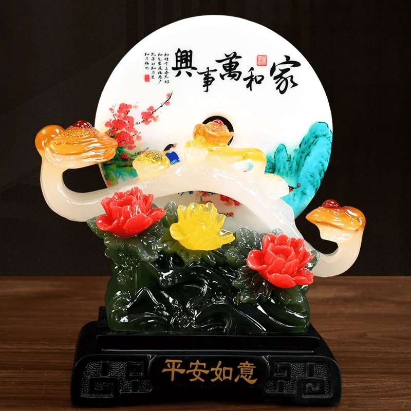 如意平安扣摆件家居客厅电视柜玄关酒柜中式装饰礼品乔迁新房送礼