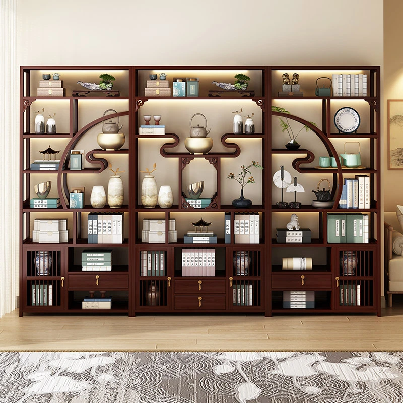 大型博古架茶柜创意置物架新中式多宝阁客厅高档摆件工艺品展示架