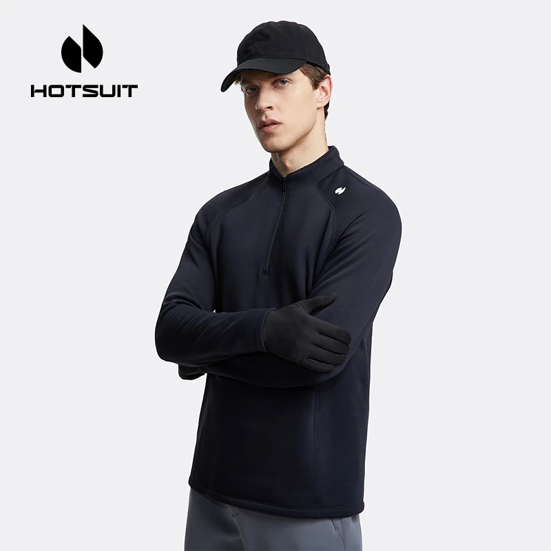 HOTSUIT/后秀秋冬暖柔绒保暖防寒舒适男女长袖半拉链加绒上衣