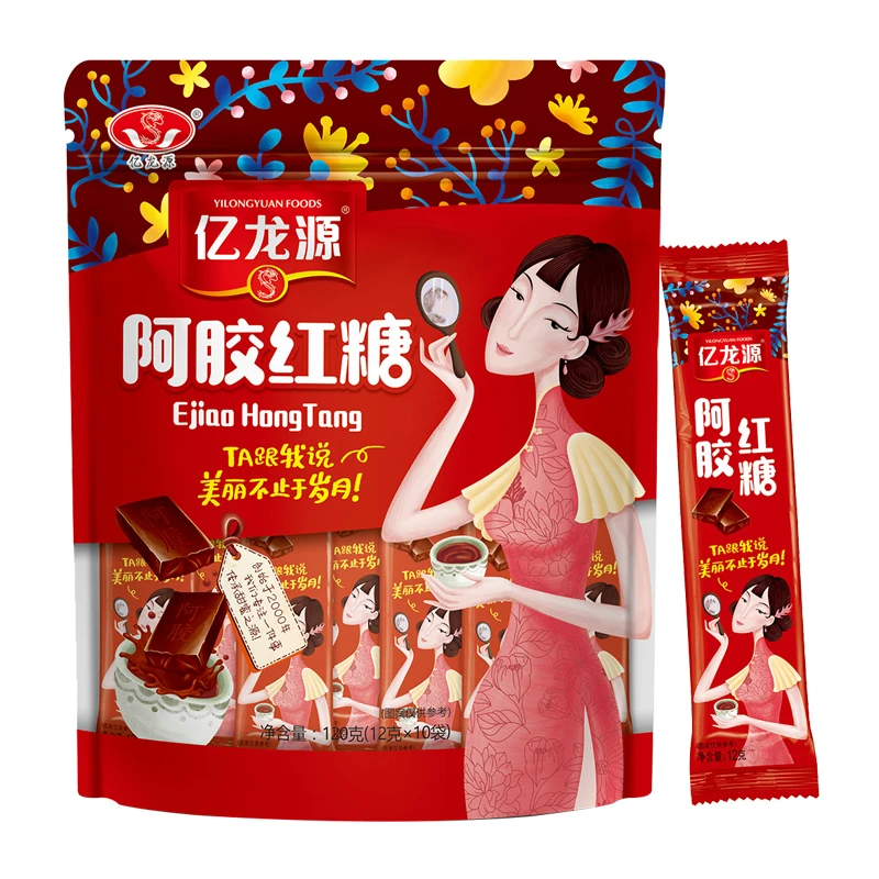 亿龙源阿胶红糖女性月经大姨妈月子产后办公室红糖水独立包装120g