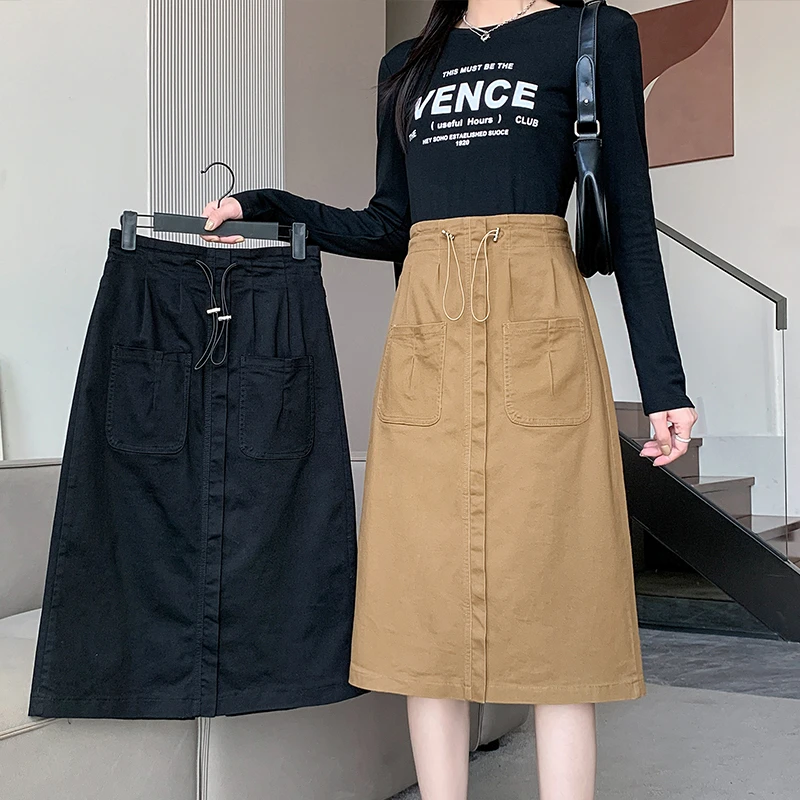 牛仔显瘦半身裙女大码2024秋季新款胖mm高腰弹力时尚百搭工装长裙