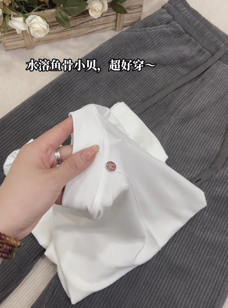 2024【红人上新】鱼骨小贝百搭显瘦立领长袖纯色女士休闲上衣