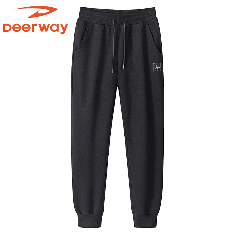 Deerway/德尔惠秋冬季情侣款休闲裤大码宽松舒适百搭加绒裤