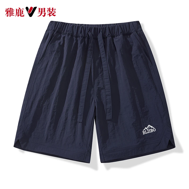 雅鹿男装运动短裤男夏季薄款冰丝休闲五分裤男士宽松大码速干