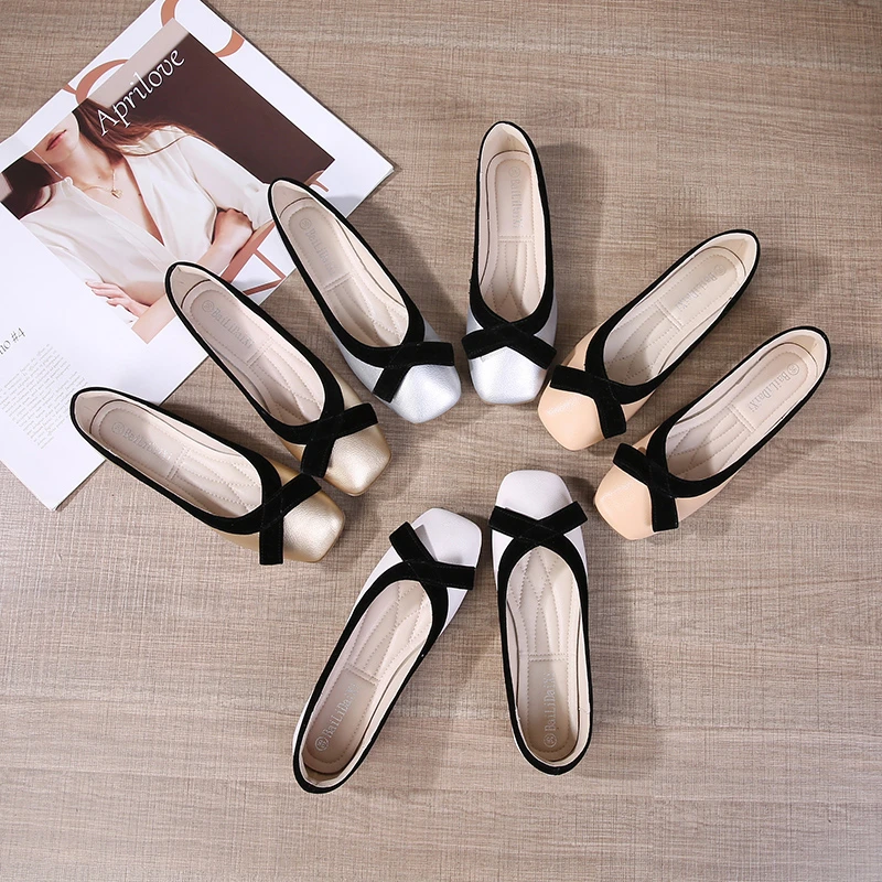 春秋新品2025年小香风平底小单鞋女新款软底浅口百搭女鞋软皮时尚