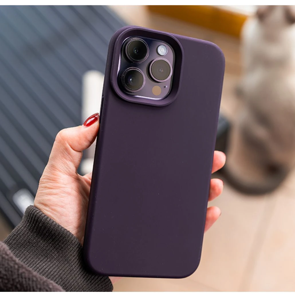 新款ins莓果紫适用苹果15Pro手机壳iphone13液态硅胶14Promax全包