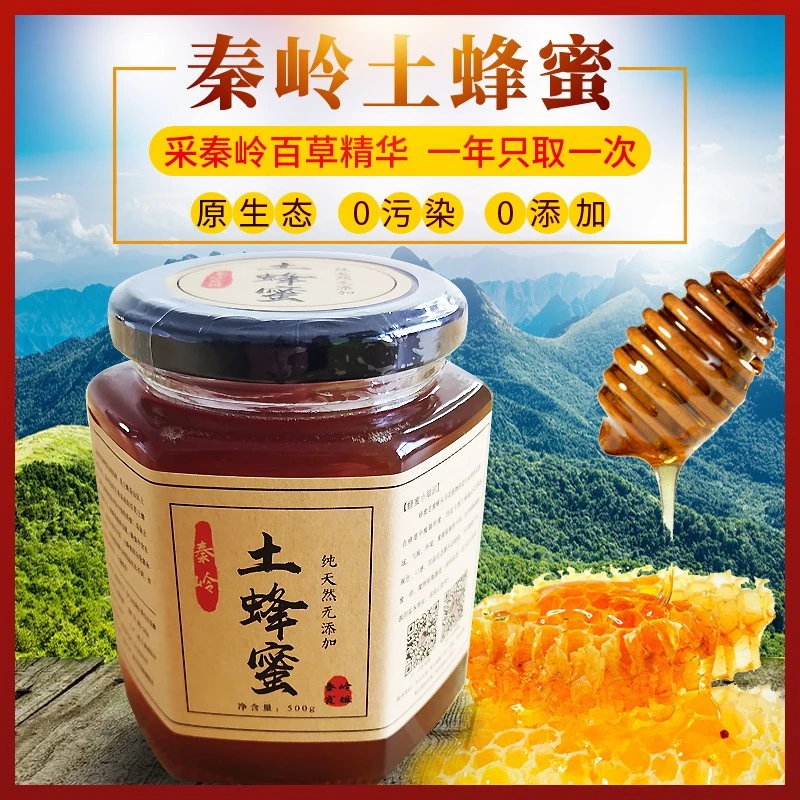 秦岭深山百花蜜500克汉中特产 土蜂蜜黄瓜食用农产品药蜜百花蜜