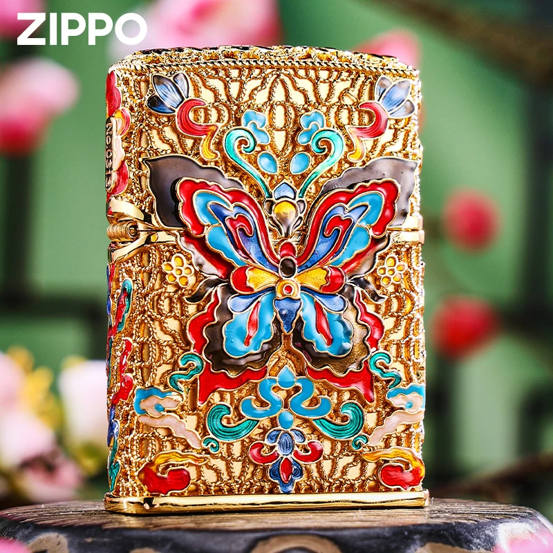 zippo打火机 敦煌梦蝶官方旗舰正品男实用防风礼盒装送礼物DYH1X1