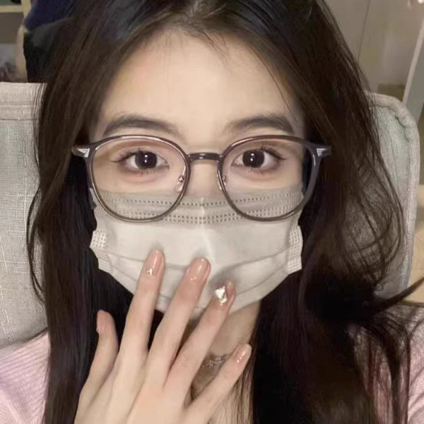 茶色眼镜女高级感素颜圆框近视可配度数防蓝光平光方圆脸眼睛镜框