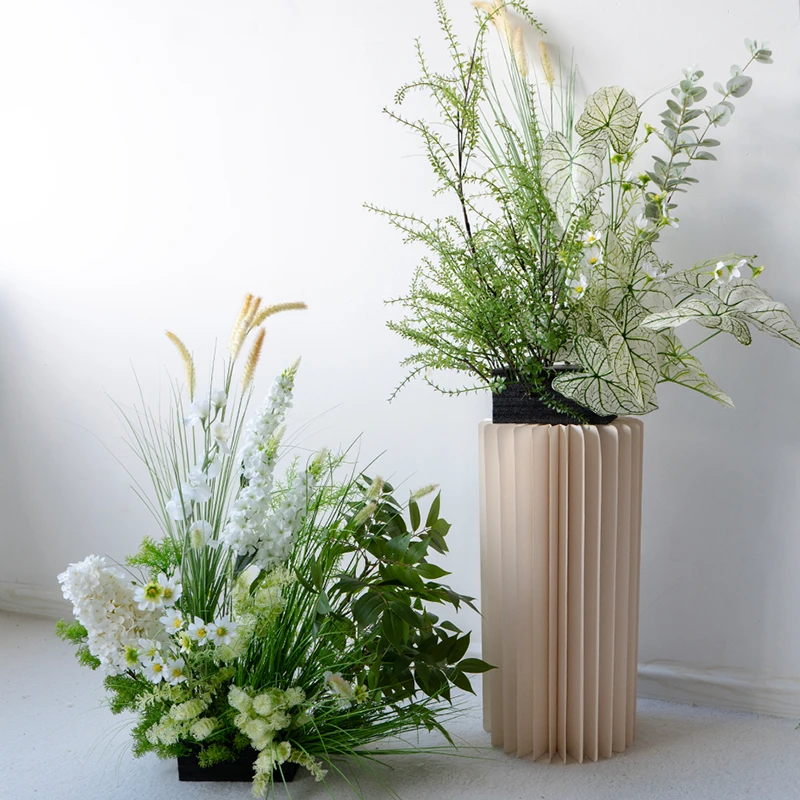 仿真绿植装饰造景盆栽花艺 绢花假花地排花艺婚礼橱窗店面布置花