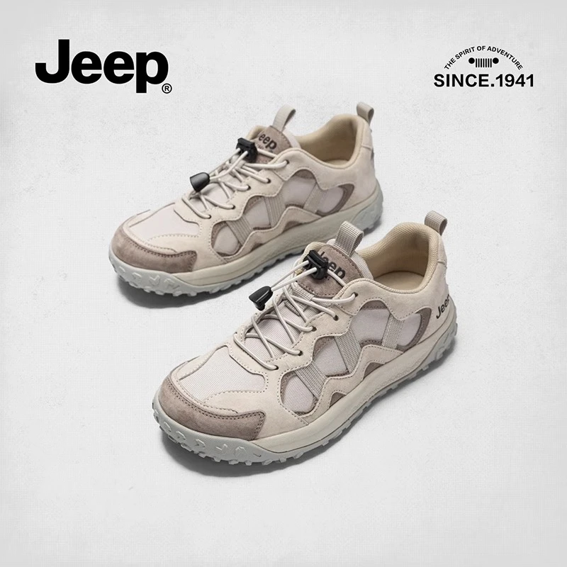 JEEP/吉普徒步鞋 2025春新款美式复古免系带运动鞋户外防滑登山鞋