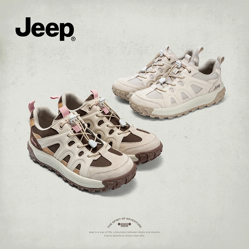 【JEEP吉普】2025秋季软底轻便跑步鞋厚底防滑百搭户外徒步登山女鞋