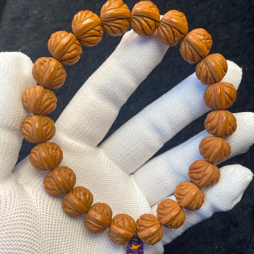 秦岭龙纹桃核手串火麒麟天然手工手串手持文玩手串工艺品手链