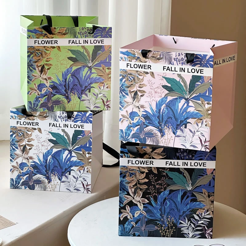 手心尚爱热带风情手提袋 鲜花包装资材