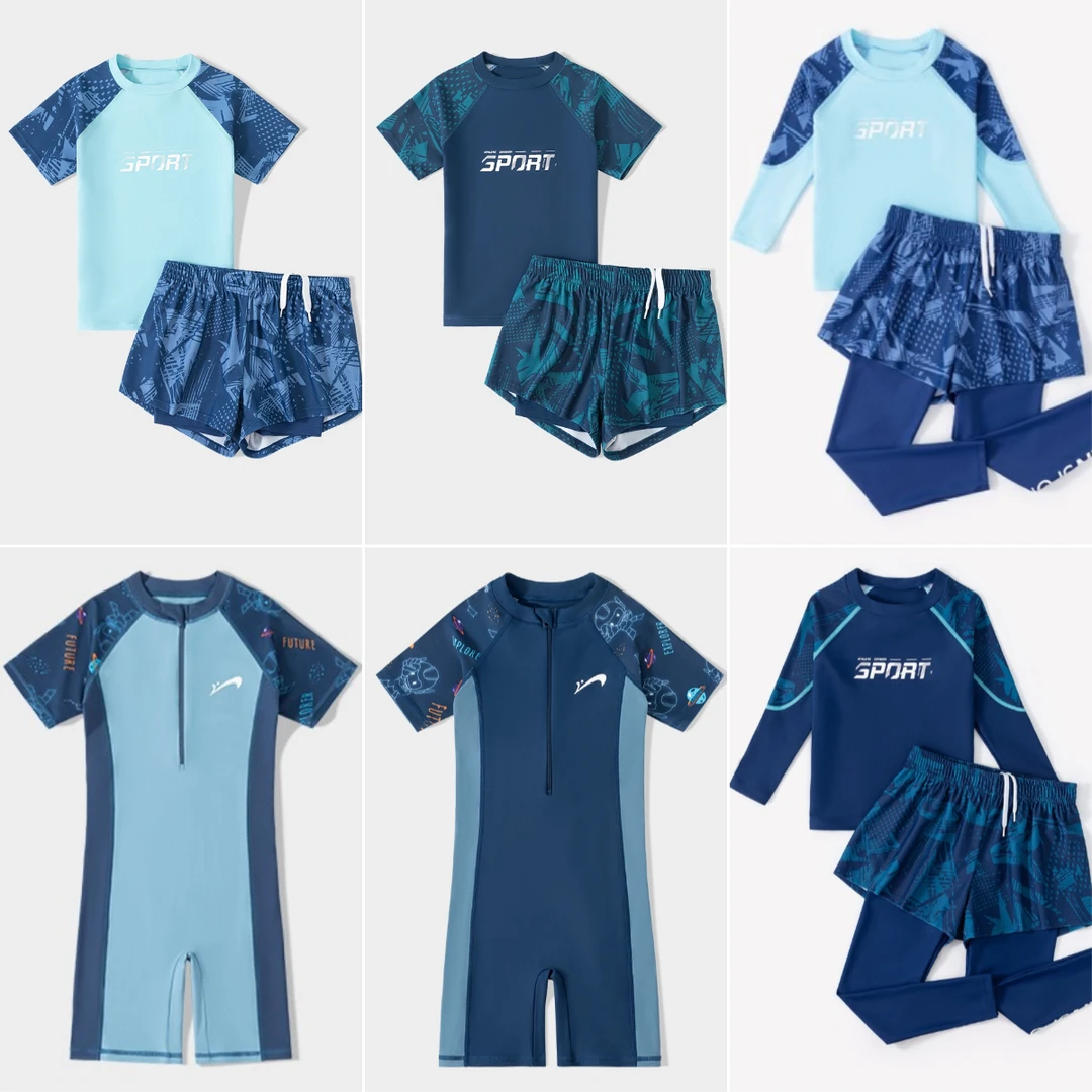 贵人鸟儿童泳衣清仓男女童中大童夏季防晒速干分体连体青少年泳装