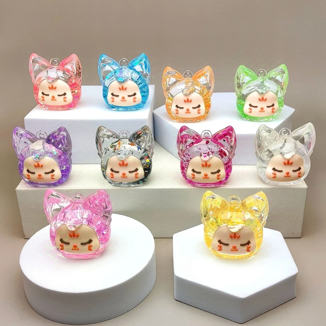 【拍下发4个】对对碰入油流沙夜光泡泡珠kiki狐狸车内饰品摆件