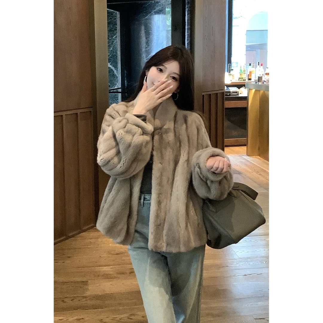 FBB limit冬季新款丹麦紫标级紫金短二银蓝貂皮草女D243977P