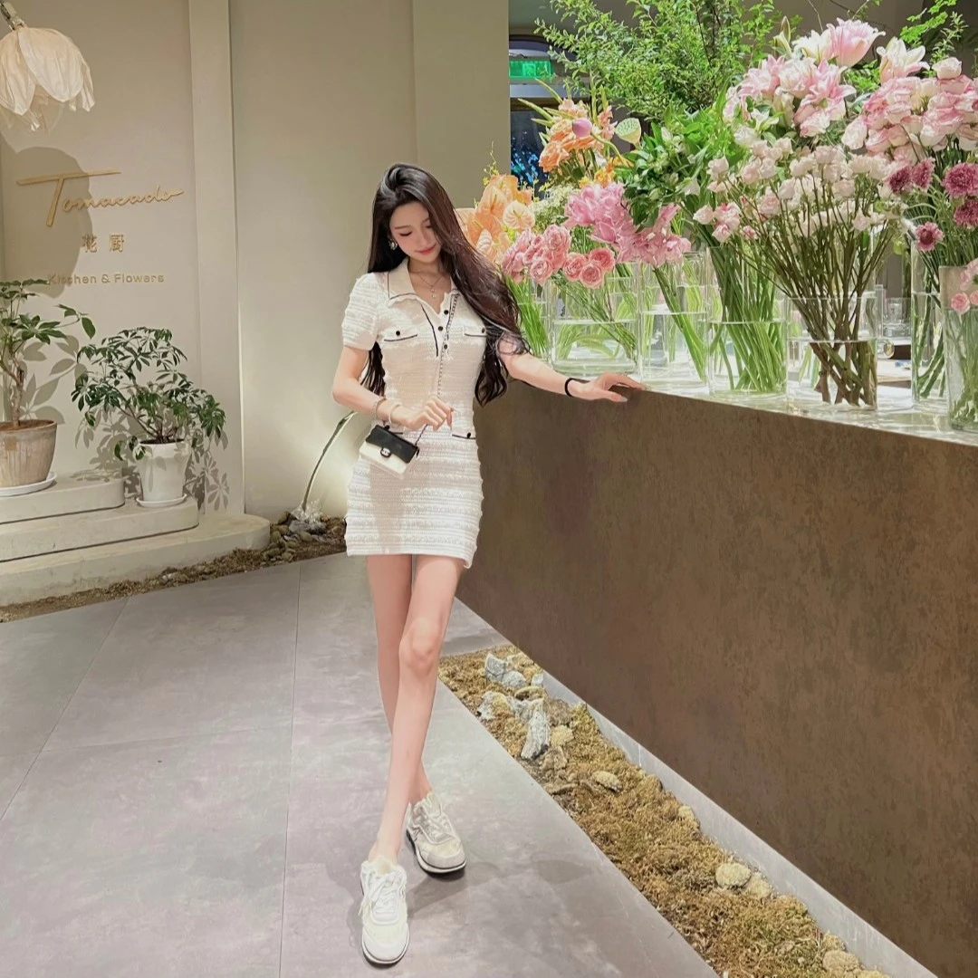 FBB limit清纯少女连衣裙100棉进口蝴蝶纱大翻领针织裙D221192E