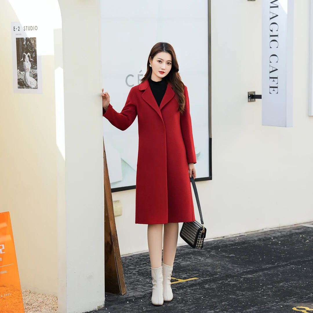 2024秋冬新款双面羊毛大衣气质时尚百搭减龄显瘦洋气中长款-13