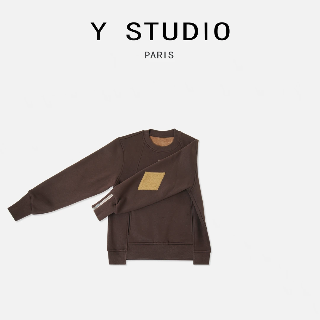 【大妮专属】（拼接复古调）2025冬季设计重工款时尚简约百搭复古卫衣