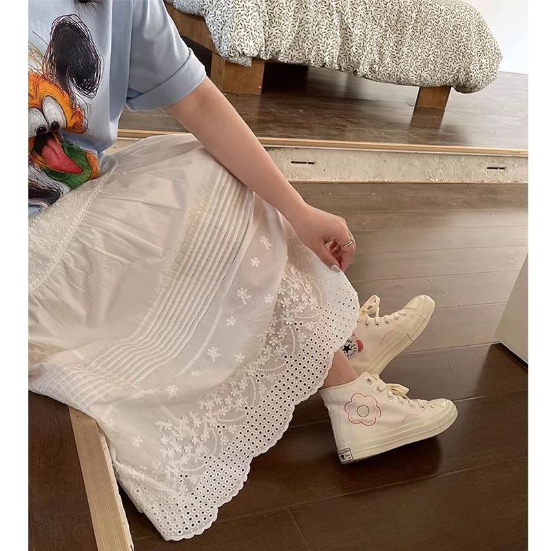 【现现专场】大码新款胖mm别致镂空遮肚显瘦裙子仙女超仙森系半身裙