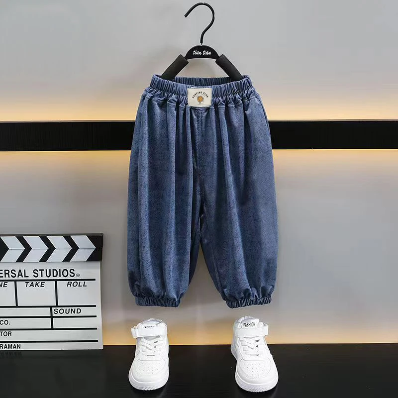 轻奢2025夏季新款防蚊裤夏季薄款速干卫裤女童宝宝外穿长裤男童裤