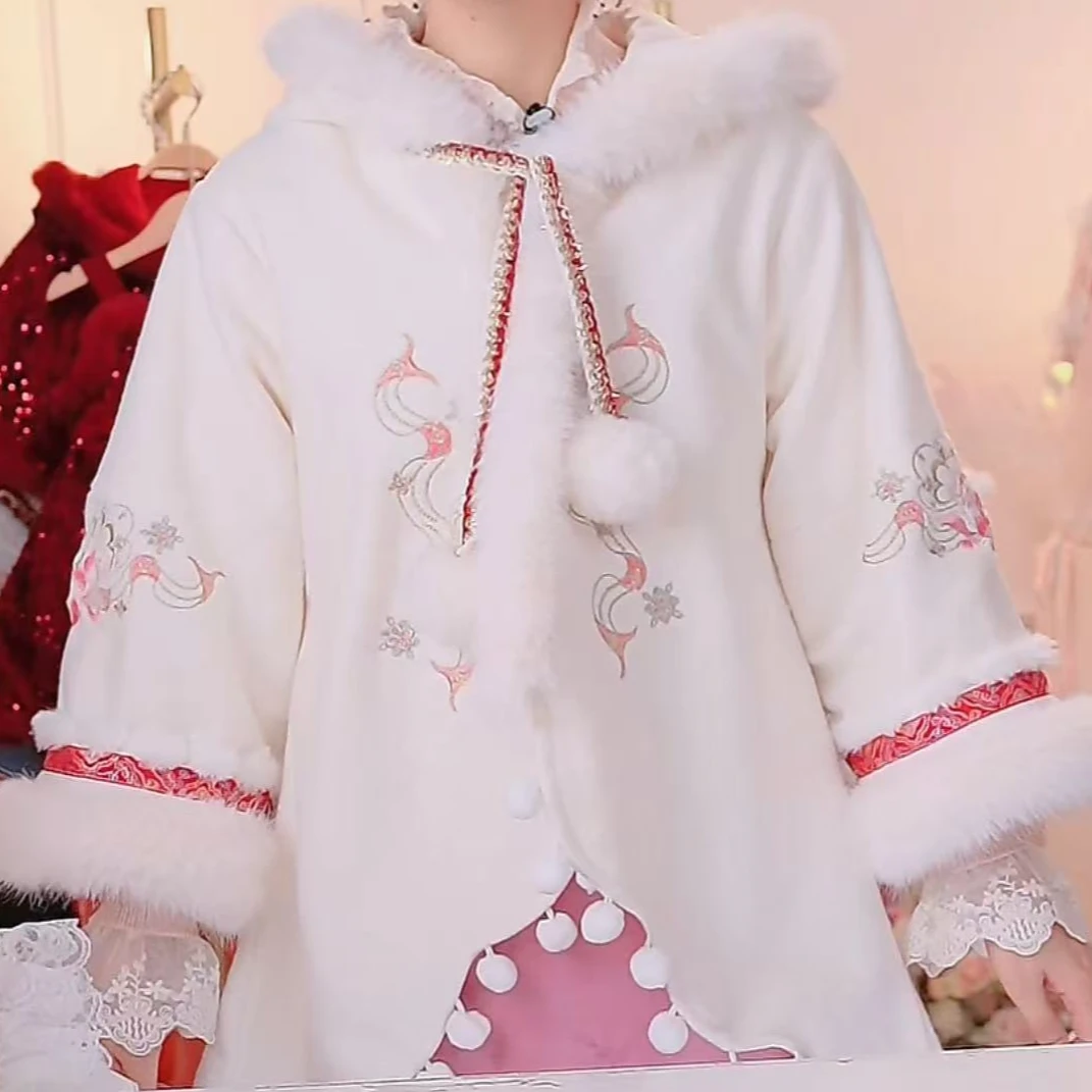 新中式【贵气【未央】-大氅外套】冬季外套女童加绒加厚冬款童装