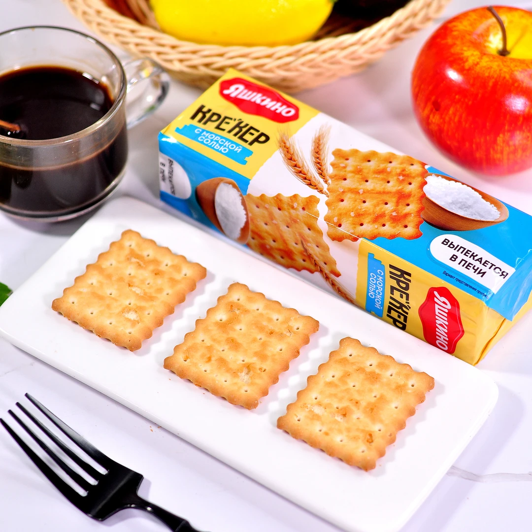 俄罗斯原装进口KDV海盐味酥脆饼干美味办公室休闲零食125克/袋