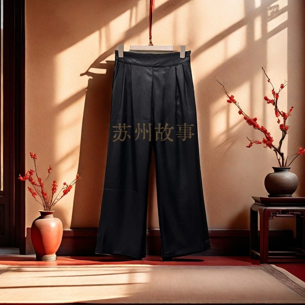 【苏州故事】067新中式阔腿裤2024秋季新款重磅时尚百搭中国风