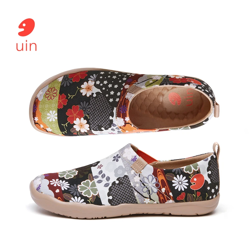 uin彩绘旅行鞋 托莱多1大和绣一脚蹬软底旅游休闲帆布鞋