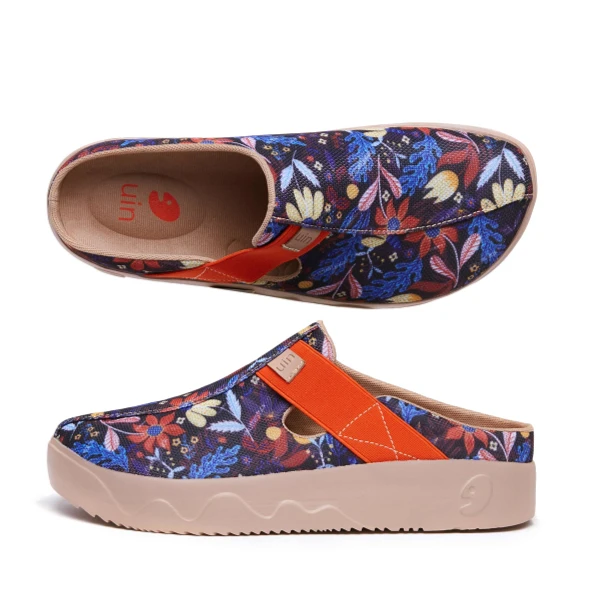 【神秘花园 厚底】uin彩绘旅行鞋富埃3厚底增高一脚蹬休闲板鞋